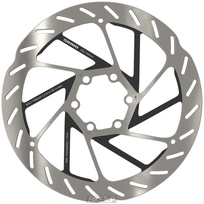Ротор гальмівний SRAM HS2 160mm 6-bolt (includes Steel Ротор гальмівний SRAM bolts) Rounded