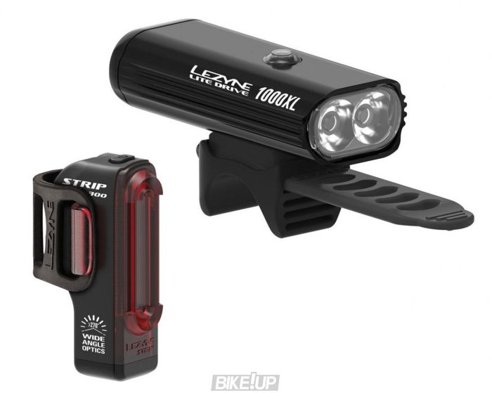 Комплект світла Lezyne LITE DRIVE 1000XL / STRIP PRO PAIR Чорний 1000/300 люменів Y13