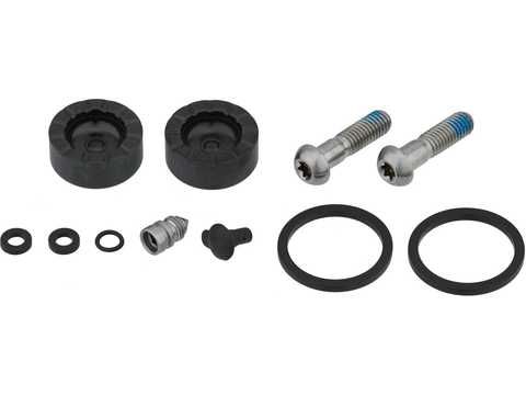 Сервісний набір гальм DISC BRAKE CALIPER PISTON SERVICE KIT - (INCLUDES 2 PISTONS, 2 PISTON TITANIUM BOLTS, SEALS, BLEED SCREW & O-RINGS) - RED AXS D1
