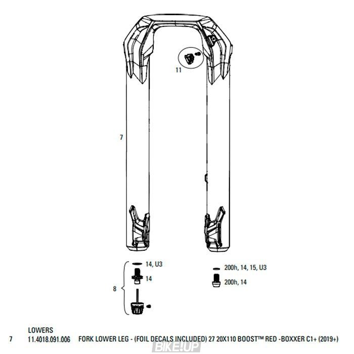 Штани RockShox BOXXER ULT 27B 200PM RED