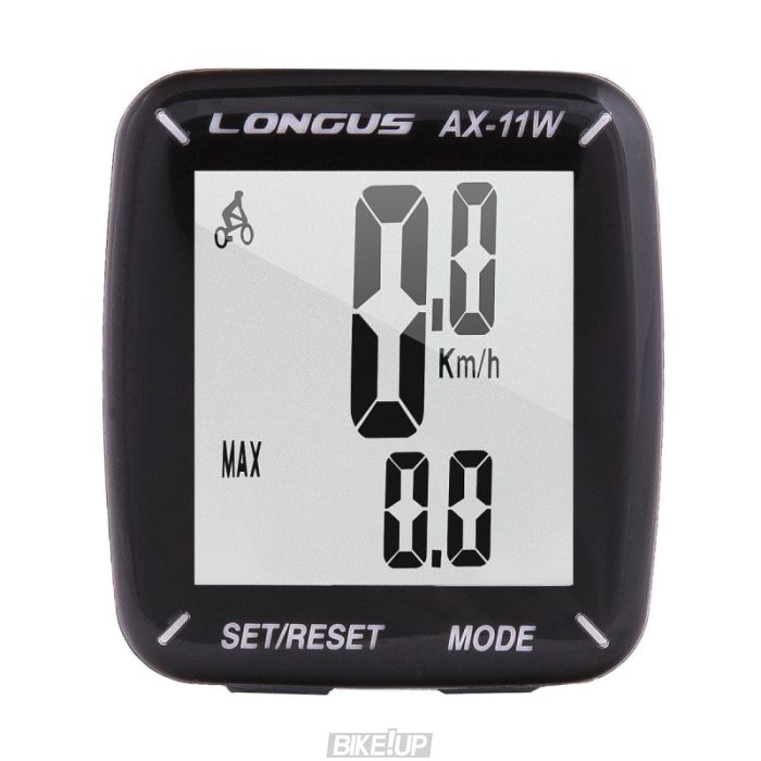 Велокомп`ютер Longus АХ-11W, 11 ф-цій, чорний