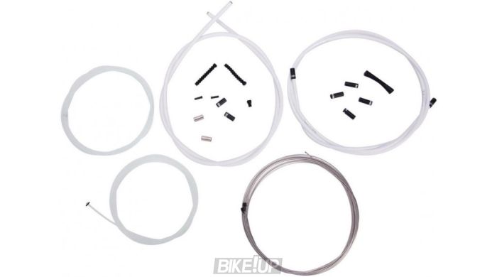 SRAM SlickWire Pro Road/MTB Shift Cable Kit 4mm White (2x2300mm 1.1mm elite cable, 4mm reinforced linear strand & 5mm seal system housing, ferrules, end caps, frame protectors)